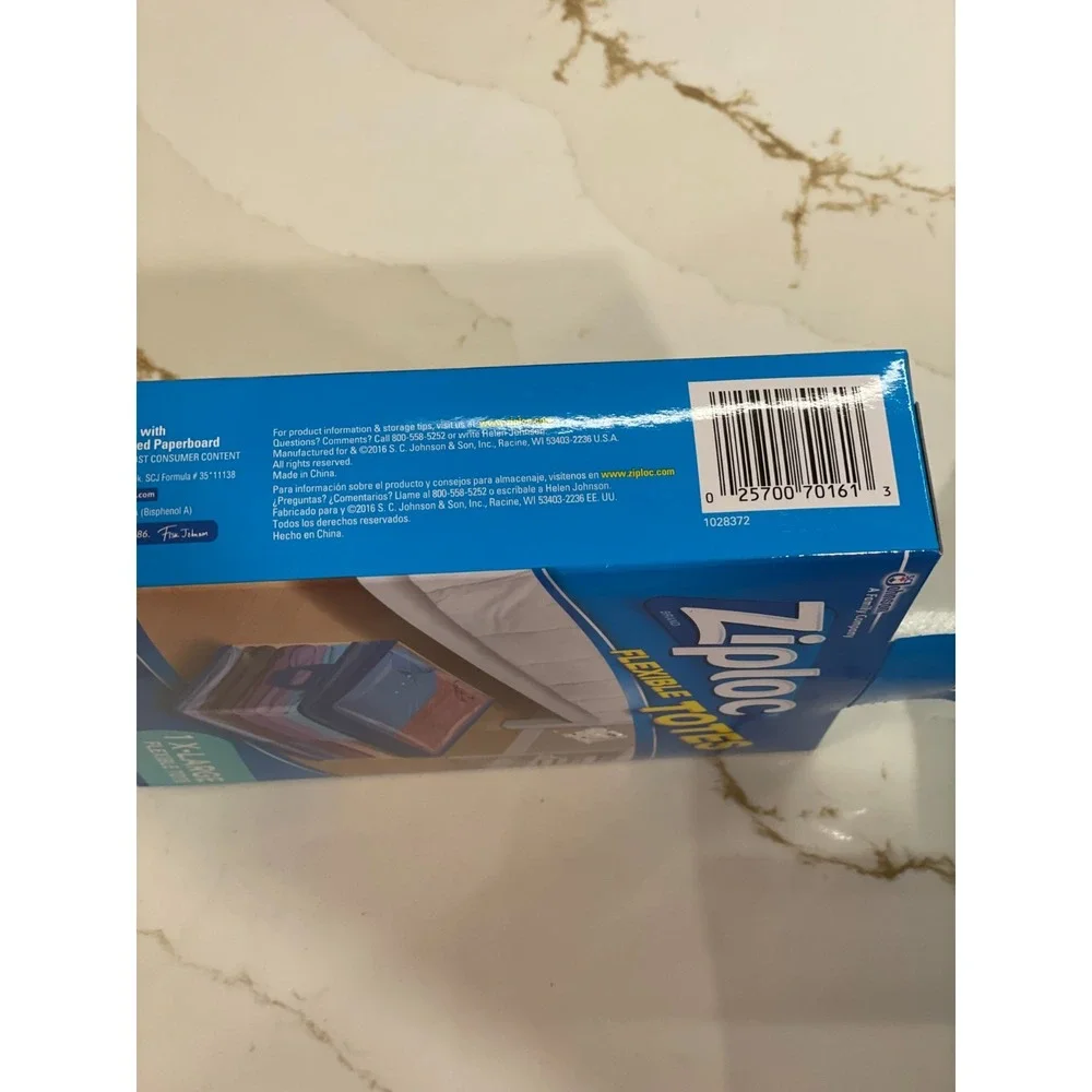 Ziploc Flexible Totes X-Large XL‎ Clear 10 Gallon Zipper Lot of 2 Open Box New